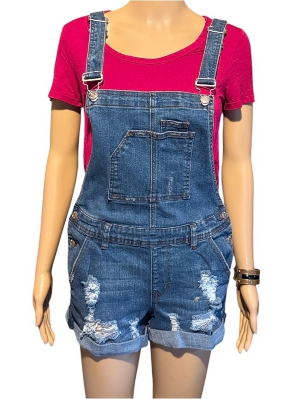 💚💰BOGO FREE Almost Famous Factory Distressed Denim Shortall